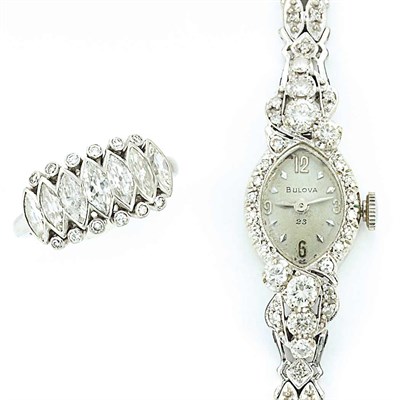Lot 169 - Diamond Wristwatch and Diamond Ring