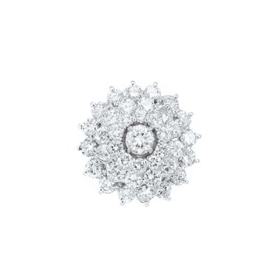 Lot 170 - Platinum and Diamond Cluster Ring