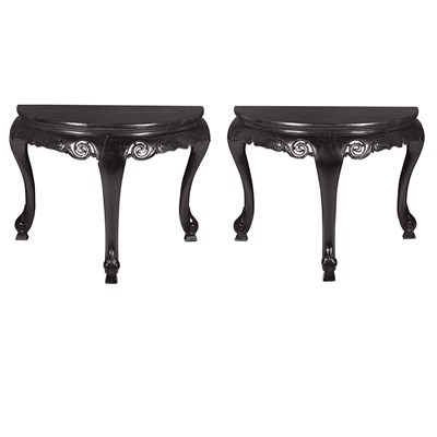 Lot 127 - Pair of Chinese Black Lacquered Tables 19th...