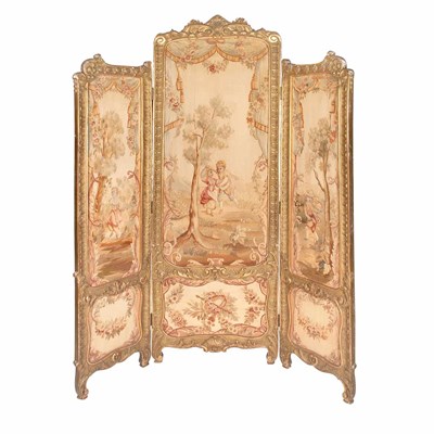 Lot 1080 - Louis XVI Style Gilt-Wood Aubusson Upholstered...