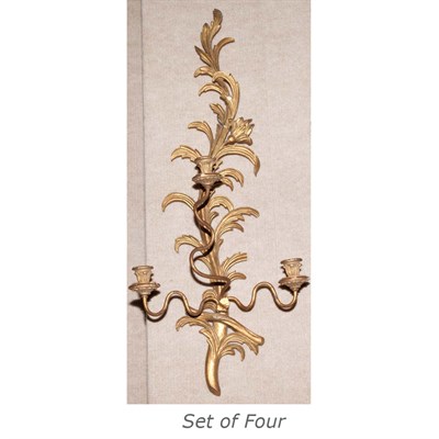 Lot 341 - Pair of Louis XVI Style Two-Light Sconces;...