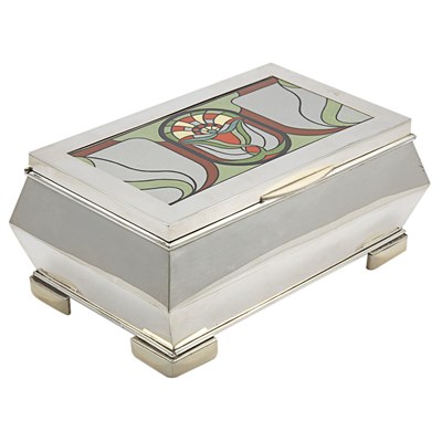 Lot 243 - Posen Art Deco Silver and Ivory Cigarette Box...