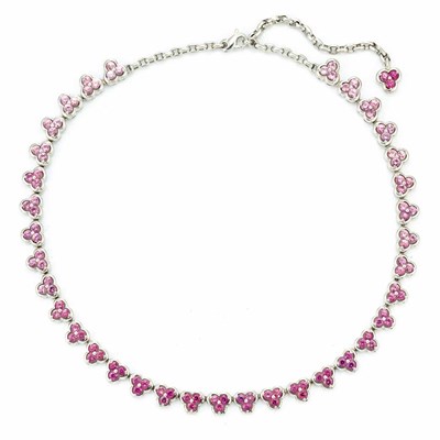 Lot 104 - White Gold and Pink Sapphire Necklace, Jean Vitau