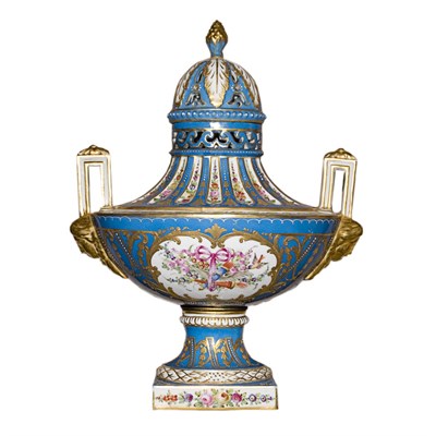 Lot 1109 - Sevres Style Gilt and Polychrome Decorated...
