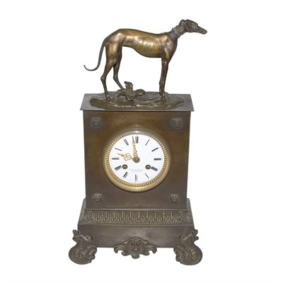 Lot 1136 - French Bronze Mantel Clock Retailed by Bailey...