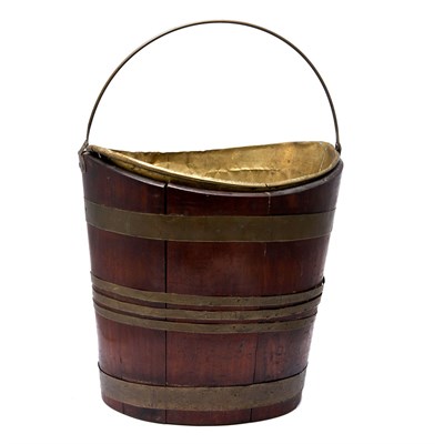 Lot 477A - George III Brass Bound Mahogany Bucket Late...