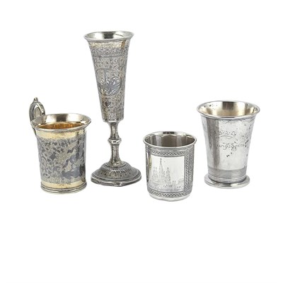 Lot 254 - Group of Three Russian Niello Silver...