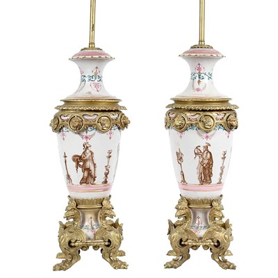 Lot 294 - Pair of Neoclassical Style Metal Mounted...