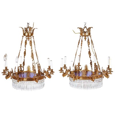 Lot 319 - Pair of Swedish Neoclassical Style Gilt-Metal,...