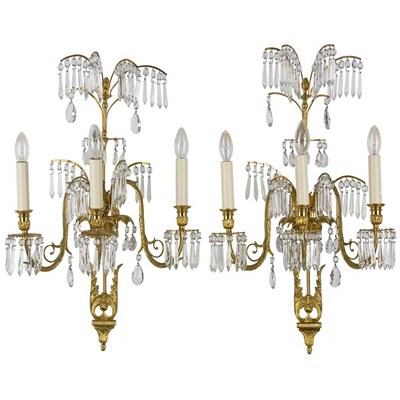 Lot 472 - Pair of Swedish Neoclassical Style Gilt Brass...