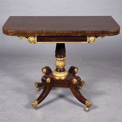 Lot 276 - Regency Style Fold-Over Rosewood Games Table...