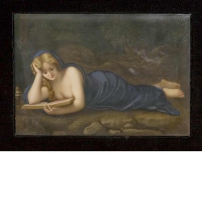 Lot 164 - Framed Continental Painted Porcelain Plaque of...