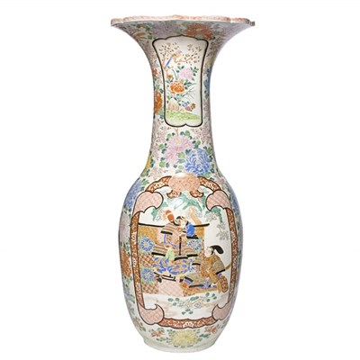 Lot 171 - Japanese Enameled Porcelain Temple Vase 20th...