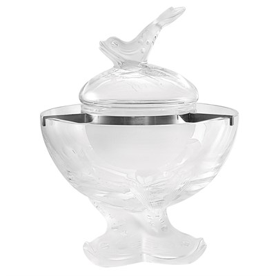 Lot 357 - Lalique Molded Glass Ivor Caviar Server Modern...