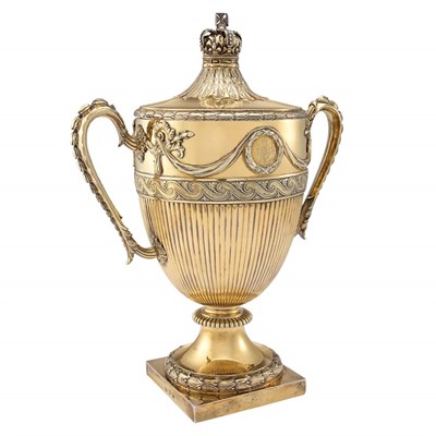 Lot 300 - George III Silver Gilt Presentation Urn and...