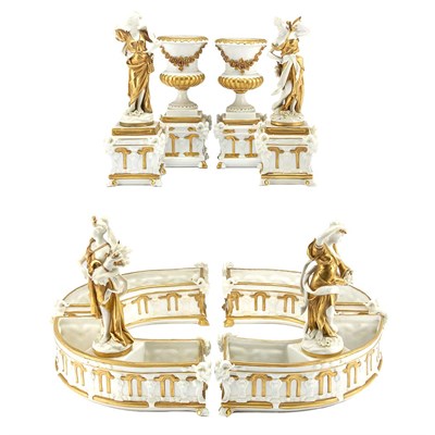Lot 268 - Capodimonte Gilt Decorated Porcelain Figural...