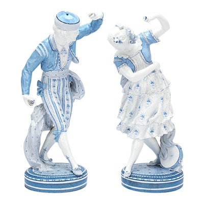 Lot 397 - Pair of Meissen Style Blue and White Porcelain...
