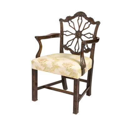 Lot 391 - Georgian Style Mahogany Pinwheel Back Armchair