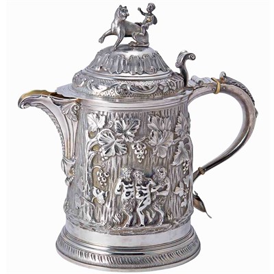 Lot 308 - English Silver Cider Jug Marks effaced, 19th...