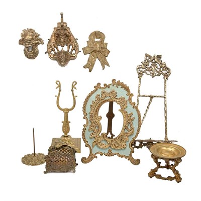 Lot 388 - Group of Metal Articles Including a pair of...