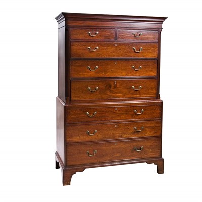 Lot 305 - George III Mahogany Chest on Chest Late 18th...