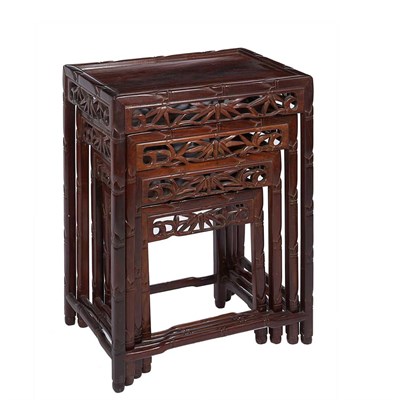 Lot 1348 - Set of Four Chinese Carved Rosewood Nesting...