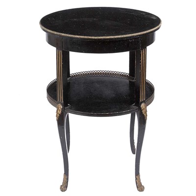 Lot 1358 - Louis XVI Style Black Painted Two-Tier Side...