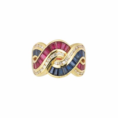Lot 140 - Gold, Ruby, Sapphire and Diamond Ring
