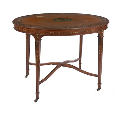 Lot 404 - Edwardian Painted Satinwood Center Table...