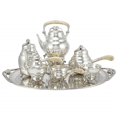 Lot 232 - Mexican Ivory Mounted Sterling Silver Coffee...