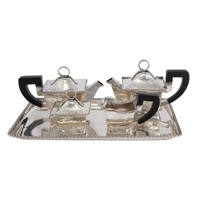 Lot 145 - Continental Tea Service 20th Century Sterling...