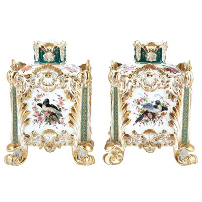 Lot 493 - Pair of Paris Porcelain Potpourris 19th...