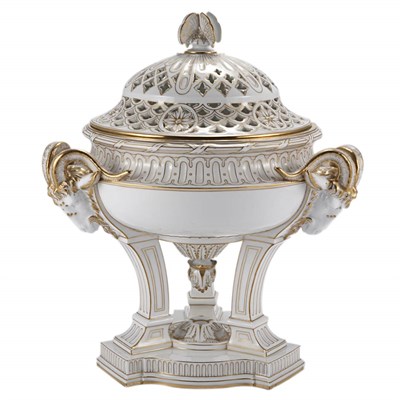 Lot 1214 - Sevres Gilt Decorated Reticulated Porcelain...