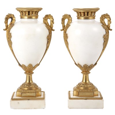 Lot 432 - Pair of Louis XVI Gilt-Bronze Mounted Marble...