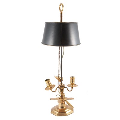 Lot 1145 - Brass Bouillotte Lamp The base in the form of...