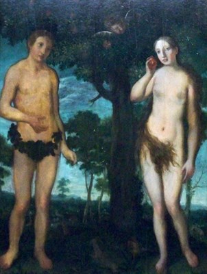 Lot 45 - Flemish School 17th Century Adam and Eve in...