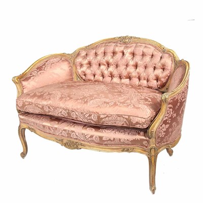 Lot 567 - Louis XV Style Carved and Painted Settee The...