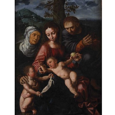Lot 51 - Flemish School 16th Century Holy Family with...