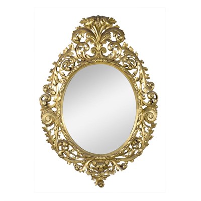 Lot 576 - Louis XVI Style Gold Painted Mirror Of oval...