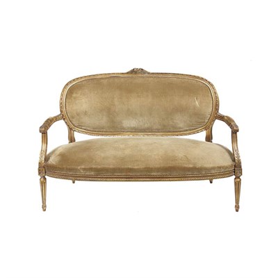 Lot 682 - Louis XVI Style Carved and Gold Painted Wood...