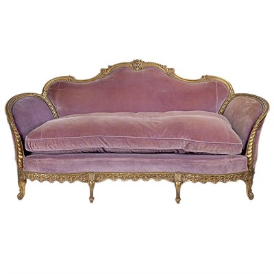 Lot 1354 - Louis XVI Style Carved and Gold Painted Settee...