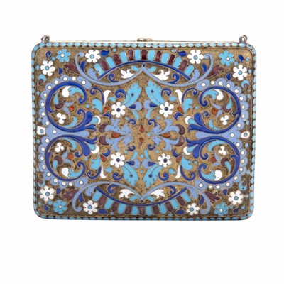 Lot 1201 - Russian Cloisonne Enamel and Gilt Silver...