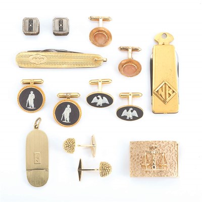 Lot 137 - Group of Gentleman's Jewelry and Items