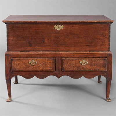 Lot 235 - George II Style Dark Stained Oak Blanket Chest...
