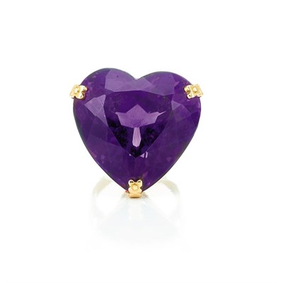 Lot 191 - Two-Color Gold and Amethyst Ring