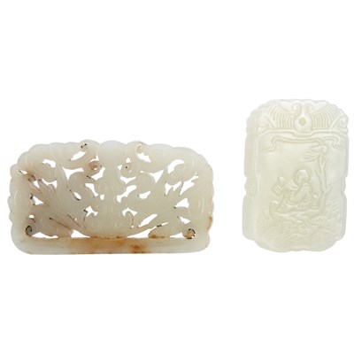 Lot 276 - Two Chinese Celadon Jade Pendants Comprising...