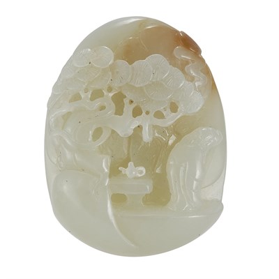 Lot 302 - Chinese Celadon Jade Boulder Qing Dynasty Of...