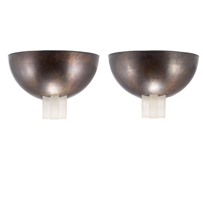 Lot 330 - Pair of Art Deco Style Copper Wall Lights
