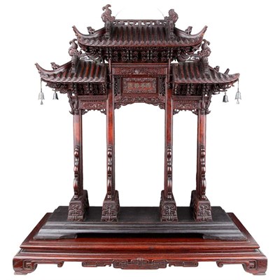 Lot 167 - Chinese Hardwood Architectural Model Early...