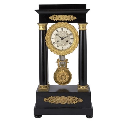Lot 536 - Empire Gilt-Bronze Mounted Ebonized Portico...